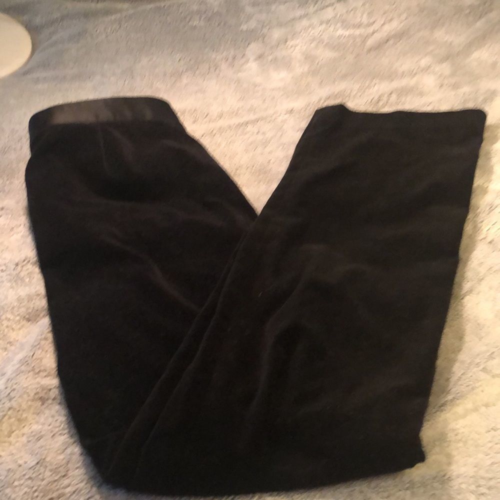 Lauren Ralph Lauren velvet pants w/satin waistband/hidden button front zipper